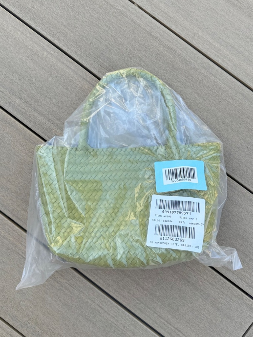 Madewell Woven Leather Mini Tote in Kiwi Green - Picture 4 of 4